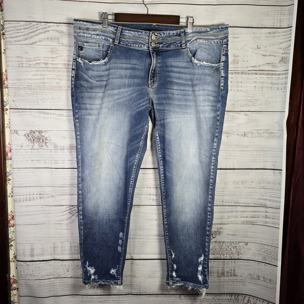 KanCan Light‎ Wash Distressed Ankle Jeans Womens Size 36